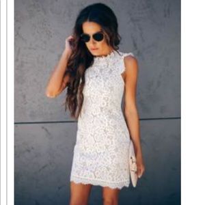 VICI Graceland Floral Lace Dress - White